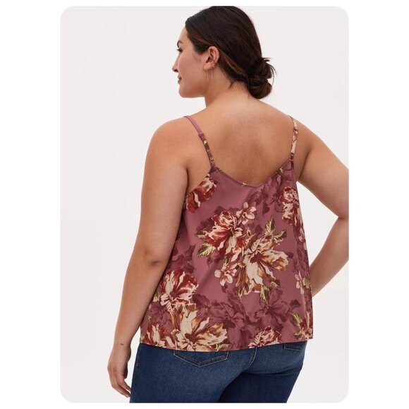 Torrid Chablis Floral Lace Trim Spaghetti Strap Cami Tank Top sz 2 - Picture 3 of 7